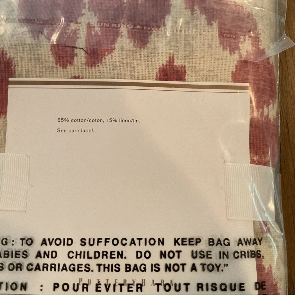 POTTERY BARN RED IKAT BOLSTER COVER ONLY 12